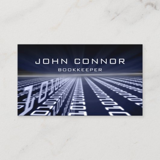 Carte De Visite Code binaire du comptable Financial Advisor Matric (Devant)