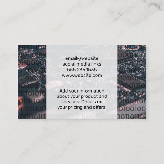 Carte De Visite Code binaire | Logo technique (Dos)