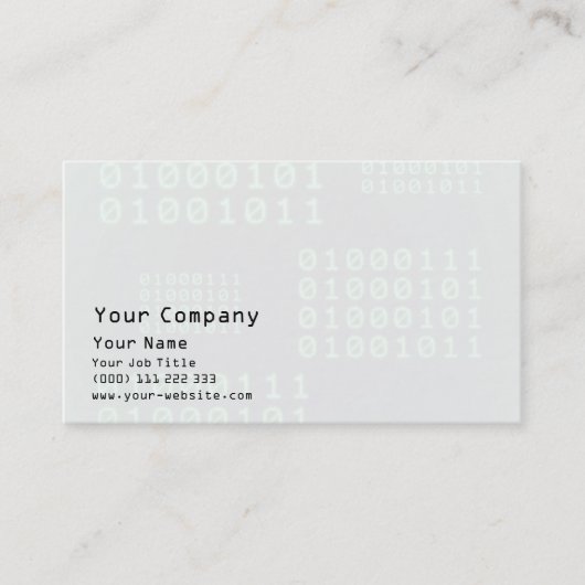 Carte De Visite Code binaire pour GEEK (Devant)