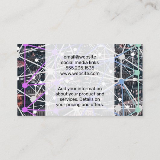 Carte De Visite Code binaire | Réseau | Technologie (Dos)