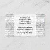 Carte De Visite Code binaire | Technologie des chips AI (Dos)