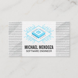 Carte De Visite Code binaire   Technologie des chips AI
