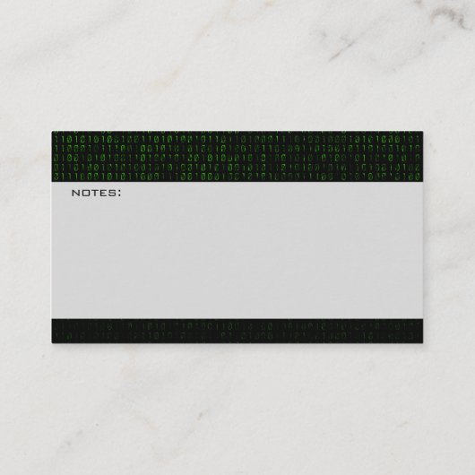 Carte De Visite Code binaire Vert ordinateur (Dos)