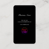 Carte De Visite CODE Black Modern Professional 2 QR (Dos)