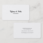 Carte De Visite Code blanc tendance Unique Design Script de brosse (Devant / Derrière)