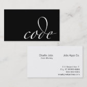 Carte De Visite Code: Code Monkey, programmeur (Devant / Derrière)
