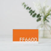 Carte De Visite code couleur html orange FF6600 (Debout devant)