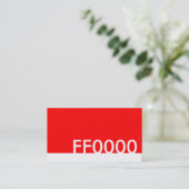 Carte De Visite code couleur html rouge FF0000 (Debout devant)
