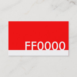 Carte De Visite code couleur html rouge FF0000