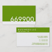 Carte De Visite code couleur html vert 669900 (Devant / Derrière)