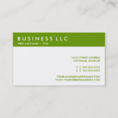 Carte De Visite code couleur html vert 669900 (Dos)