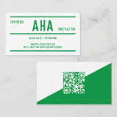 Carte De Visite Code d'analyse de l'instructeur AHA (Devant / Derrière)