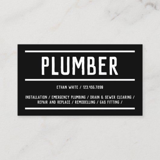 Carte De Visite Code d'analyse QR Plumber (Devant)