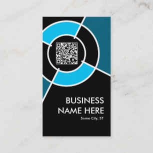 Carte De Visite code de l'aqua QR et cible de logo