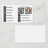 Carte De Visite code de qr de headshot et icônes sociales de (Devant / Derrière)