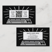 Carte De Visite code de qr d'ordinateur (Devant / Derrière)