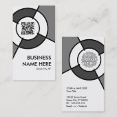 Carte De Visite Code de QR et cible de logo (Devant / Derrière)