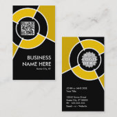 Carte De Visite code de QR et cible oranges de logo (Devant / Derrière)