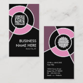 Carte De Visite code de QR et cible roses de logo (Devant / Derrière)