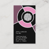 Carte De Visite code de QR et cible roses de logo (Dos)