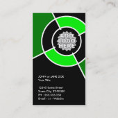 Carte De Visite code de QR et cible verts de logo (Dos)