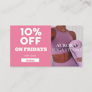 Carte De Visite Code de réduction du vendredi spécial Yoga Studio