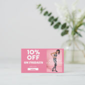 Carte De Visite Code de réduction du vendredi spécial Yoga Studio (Debout devant)