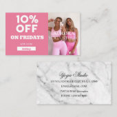 Carte De Visite Code de réduction du vendredi spécial Yoga Studio (Devant / Derrière)