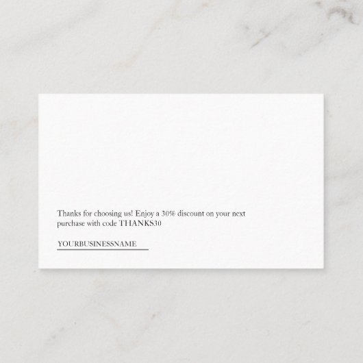 Carte De Visite Code de remise de code QR blanc (Dos)