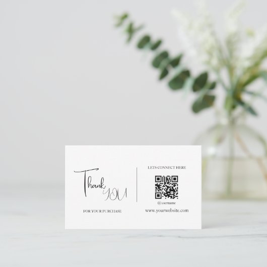 Carte De Visite Code de remise de code QR blanc (Debout devant)