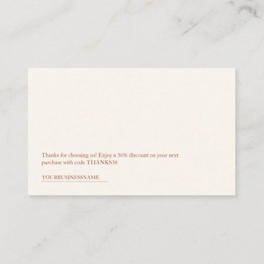 Carte De Visite Code de remise de code QR de contrevête (Dos)