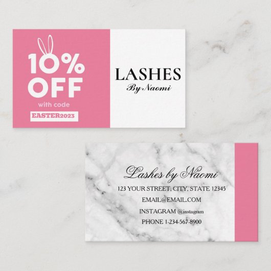 Carte De Visite Code de remise de Pâques spécial (Devant / Derrière)