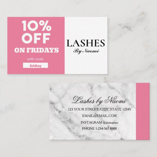 Carte De Visite Code de remise du vendredi spécial (Devant / Derrière)