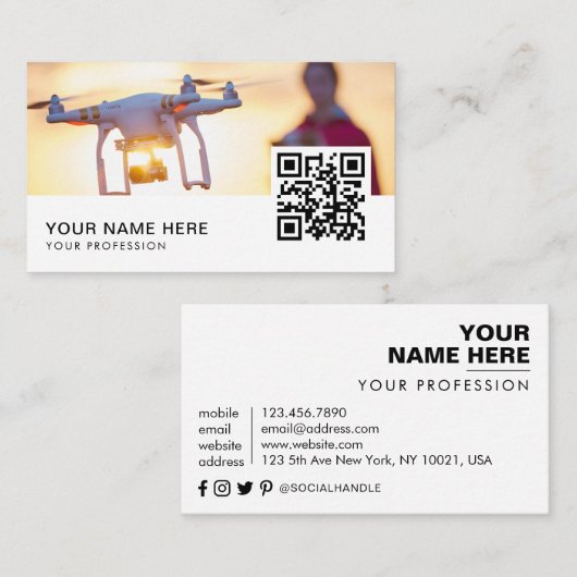 Carte De Visite Code Dérone Dérone DQR (Devant / Derrière)