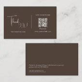 Carte De Visite Code d'escompte de code QR Brown foncé (Devant / Derrière)