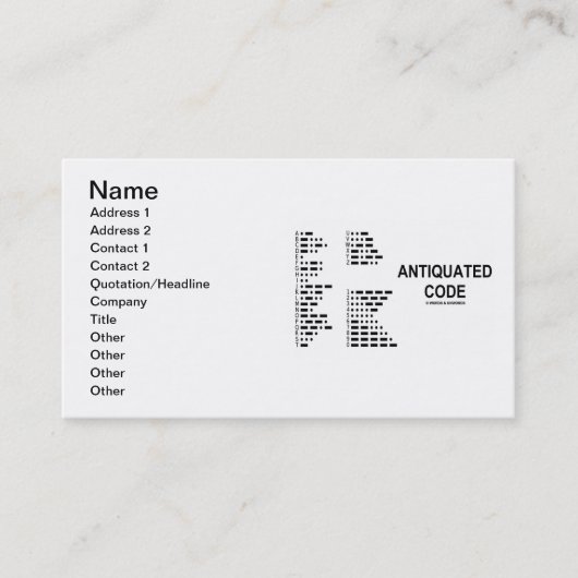 Carte De Visite Code désuet (code Morse international) (Devant)