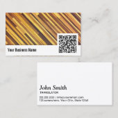 Carte De Visite Code en bois élégant de l'arrière - plan QR de (Devant / Derrière)