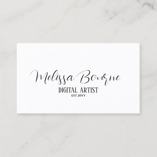 Carte De Visite Code et photo QR professionnel, noir et blanc mode (Devant)