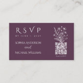Carte De Visite Code fleur sauvage Elegance-RSVP-QR (Devant)