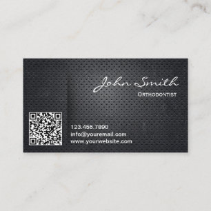 Carte De Visite Code noir en métal QR d'orthodontiste