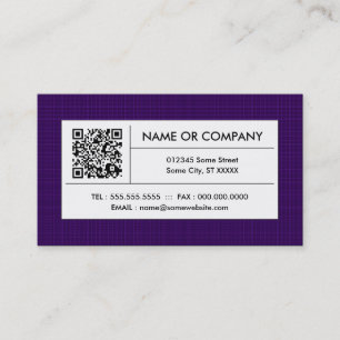 Carte De Visite code pourpre du plaid QR