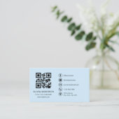 Carte De Visite Code professionnel moderne Sky Blue QR (Debout devant)