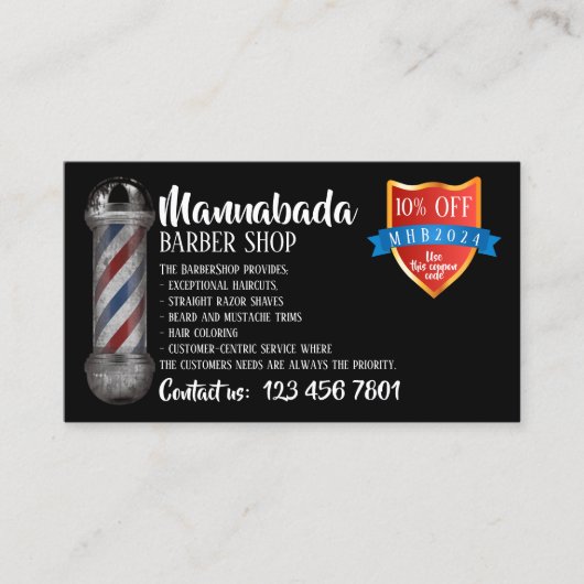 Carte De Visite code promo de la boutique de fournitures de poteau (Devant)