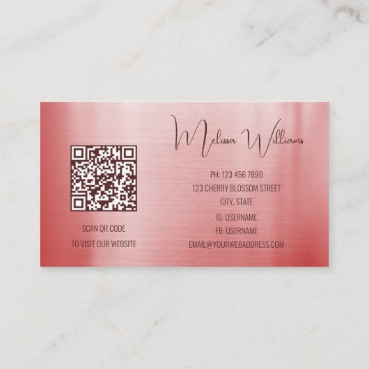 Carte De Visite Code QR (Dos)