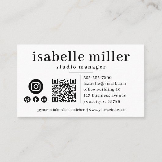 Carte De Visite Code QR (Devant)