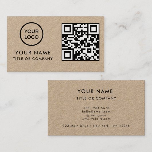 Carte De Visite Code QR (Devant / Derrière)