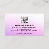 CARTE DE VISITE CODE QR 20% DE RABAIS INSÉREZ LE CODE THANK ROSE (Dos)