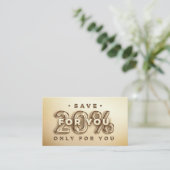 CARTE DE VISITE CODE QR 20%HORS RÉDUCTION INSÉRER LE MERCI (Debout devant)