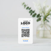 Carte De Visite Code QR 5 étoiles pour les avis Facebook de mon en (Debout devant)