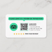 Carte De Visite Code QR 5 étoiles Tripadvisor Avis Évaluer mon ent (Devant)